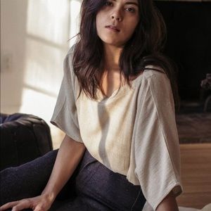 Ozma of California Raw Silk Margo Top M NWT